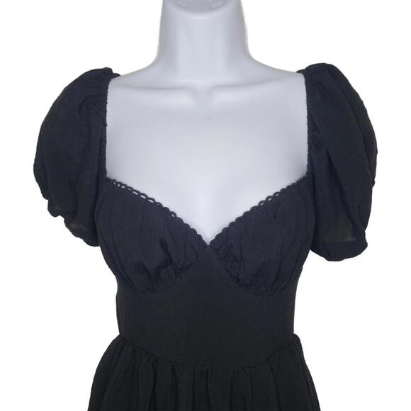 Princess Polly Women's Sz 4 Black Danny Mini Tiered Ruffled Dress(1803) - Picture 4 of 7